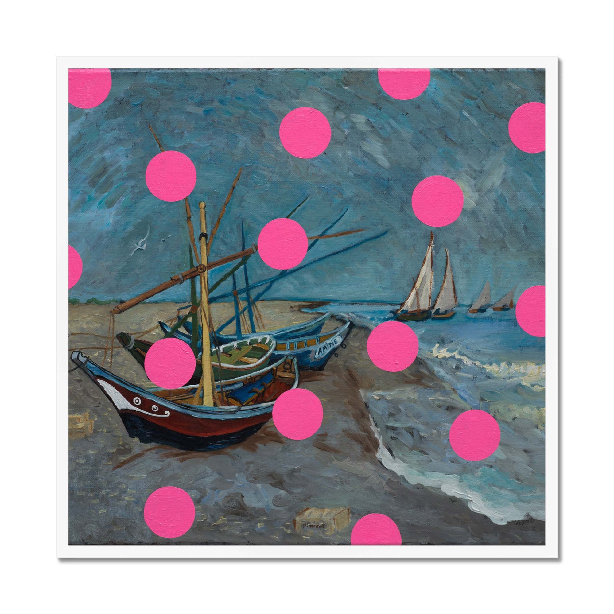 Fishing Boats With Pink Circles - Oleksandr Balbyshev Oleksandr Balbyshev