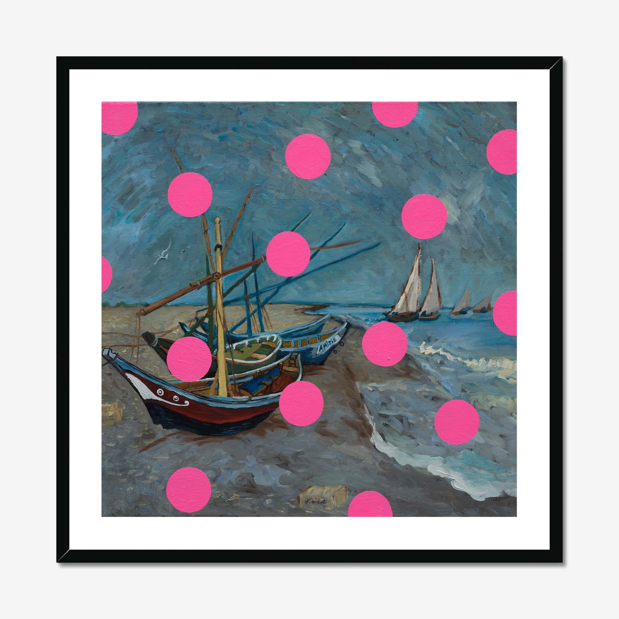 Fishing Boats With Pink Circles - Oleksandr Balbyshev Oleksandr Balbyshev