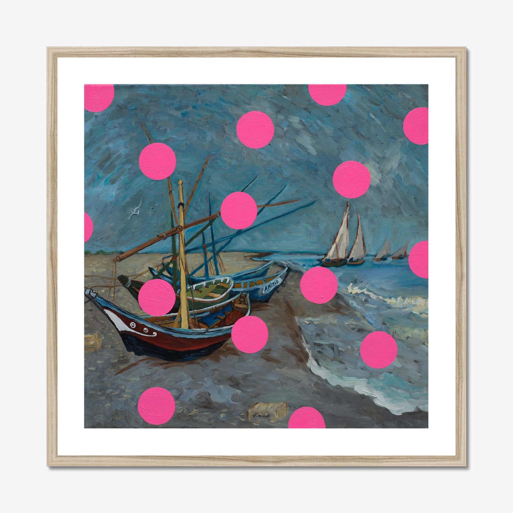 Fishing Boats With Pink Circles - Oleksandr Balbyshev Oleksandr Balbyshev