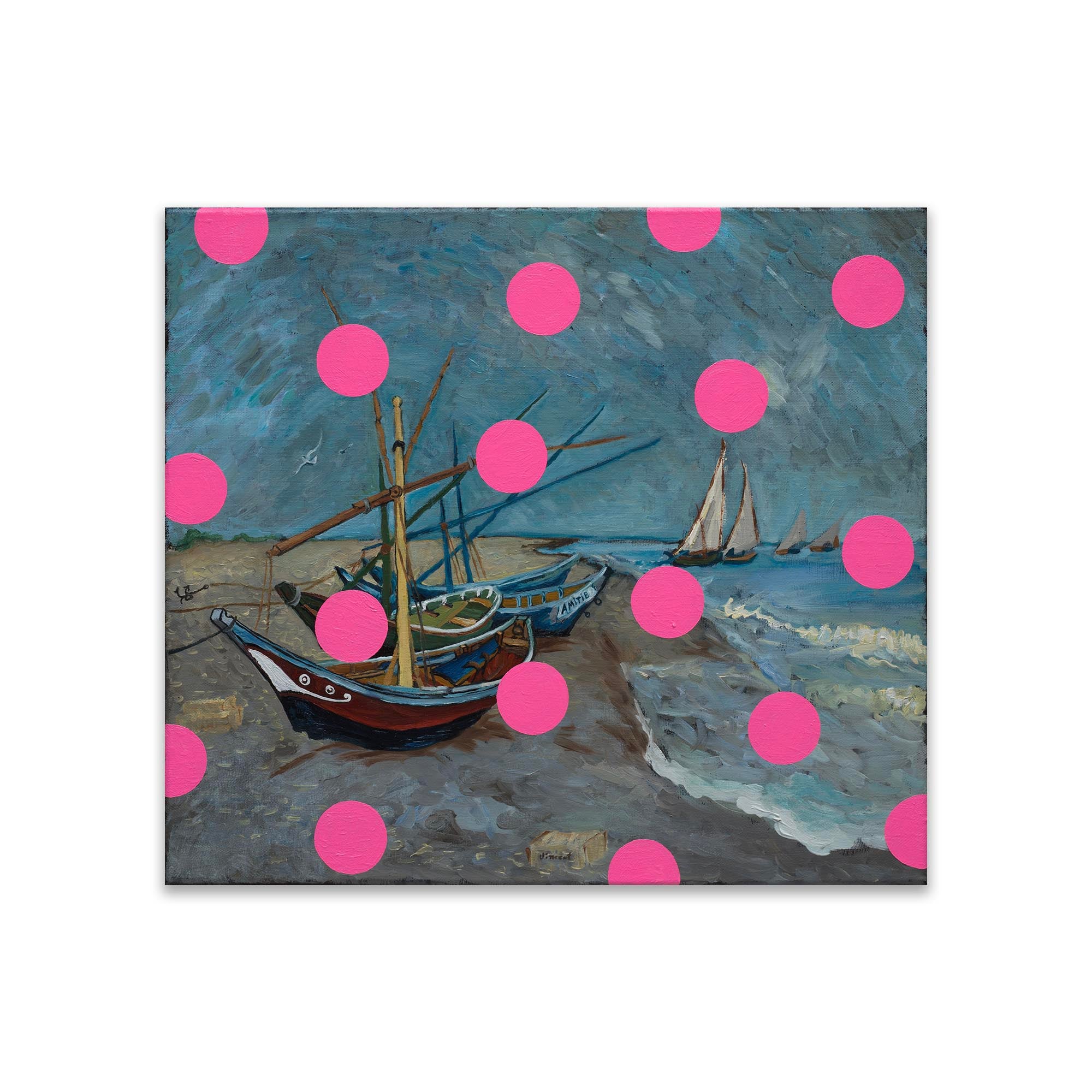 Fishing Boats With Pink Circles - Oleksandr Balbyshev Oleksandr Balbyshev